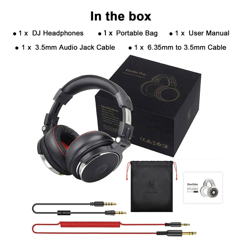 OneOdio Foldable Wired Over-Ear Headphones for Cell Phone, Computer, PC, Pro 30/50 Professional Studio, Monitor, DJ and Gaming.