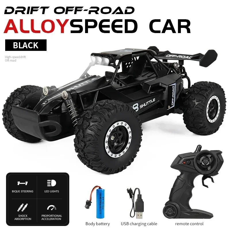 2024 New RC Car - 1:16 2.4GHz Model with LED Lights - 2WD Remote Control Off-Road Vehicle