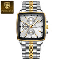 Relógio Masculino Fashion POEDAGAR com Luminância, à Prova d'Água, Cronógrafo, Data, Pulseira de Aço Inoxidável, Quartzo - Relógio Masculino