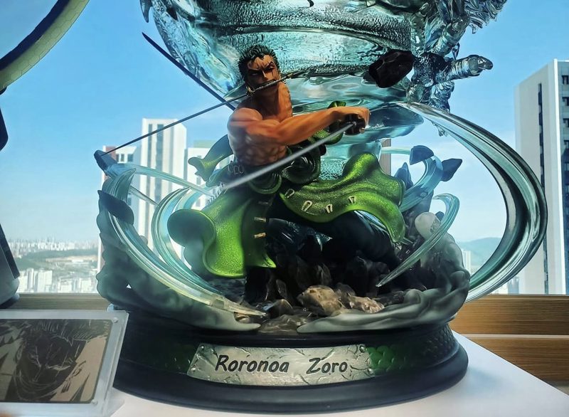 Statue modèle figurines en résine One Piece Roronoa Zoro la corde noire tornade