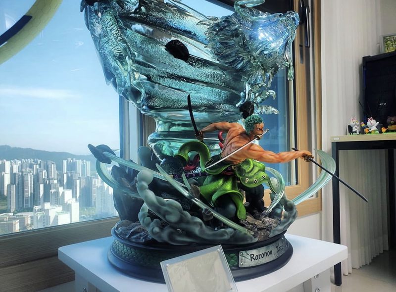 Statue modèle figurines en résine One Piece Roronoa Zoro la corde noire tornade
