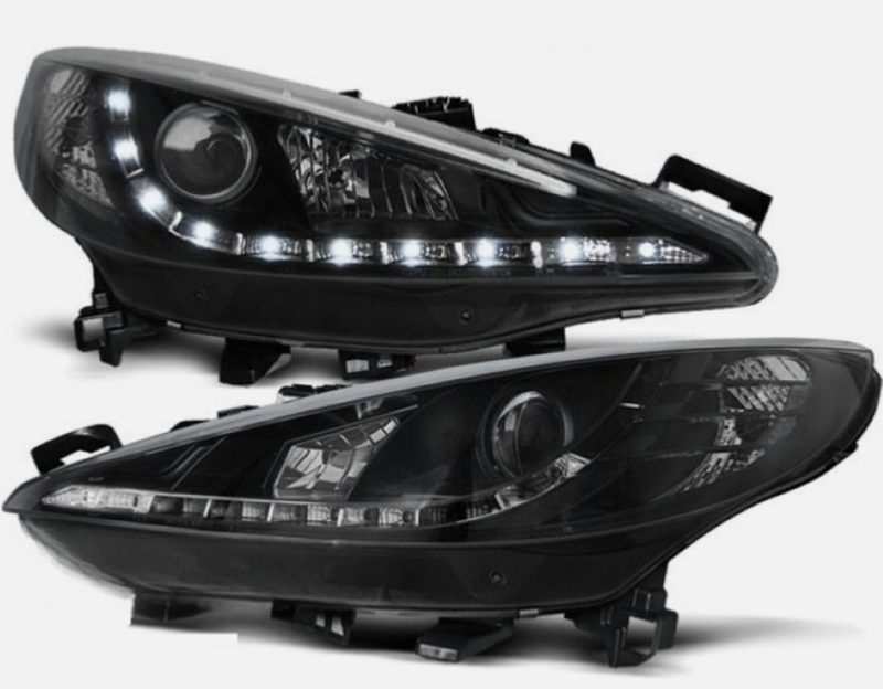 Paire de feux phares Peugeot 207 06-12 Daylight led noir