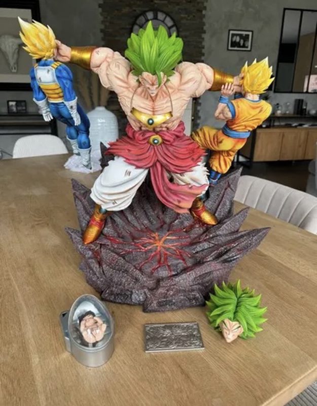 Statue en Résine Dragon Ball Z Broly Vs Goku x Vegeta de chez Yi Shou Studio