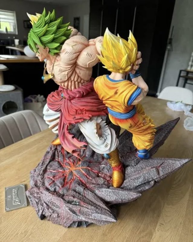 Statue en Résine Dragon Ball Z Broly Vs Goku x Vegeta de chez Yi Shou Studio