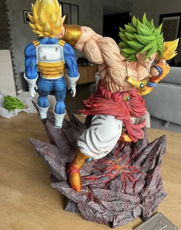 Statue en Résine Dragon Ball Z Broly Vs Goku x Vegeta de chez Yi Shou Studio