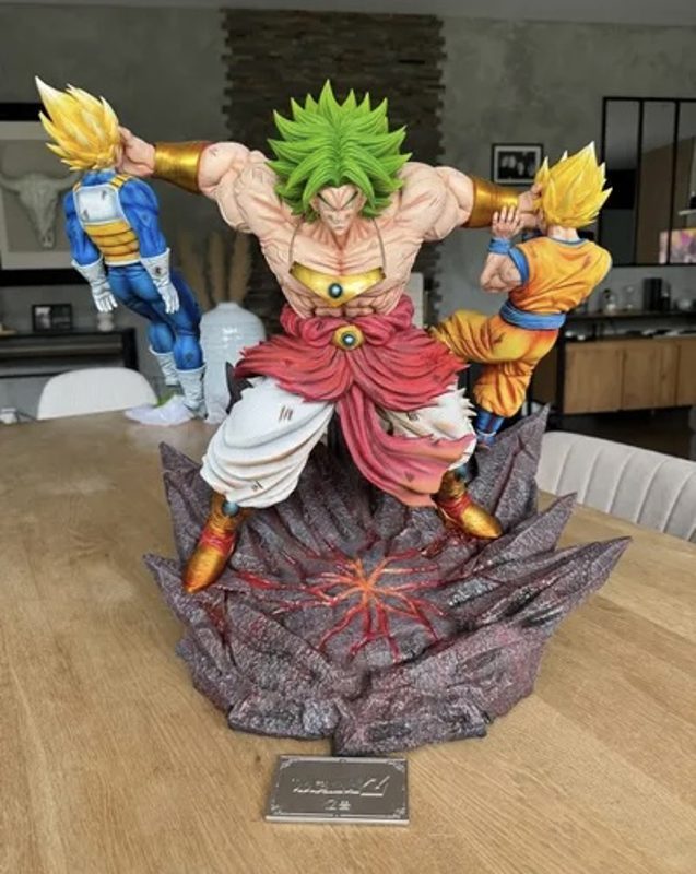 Statue en Résine Dragon Ball Z Broly Vs Goku x Vegeta de chez Yi Shou Studio