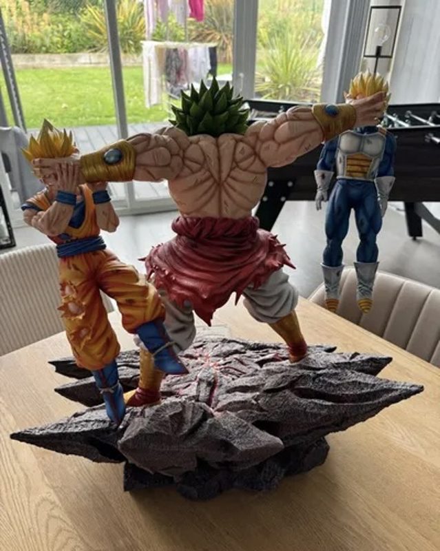 Statue en Résine Dragon Ball Z Broly Vs Goku x Vegeta de chez Yi Shou Studio